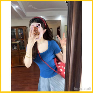 ✨最新款式✨低價✨套裝女夏季韓係減齡方領短袖T恤上衣高腰設計感半身裙兩件套