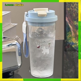 臺灣出貨🍋杯子 馬克杯 陶瓷杯 咖啡杯 保溫杯 水杯 透明水杯鈴蘭水杯新款女生高顏值吸管便攜隨行塑膠杯子夏天軍訓超萌宿
