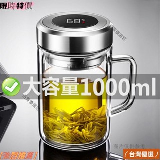 精品爆款加厚雙層玻璃杯防爆耐高溫玻璃茶杯男女士大容量家用喝水杯子顯溫studio