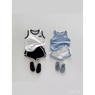 💕闆娘嚴選💕寶寶衣服 嬰兒衣服 嬰兒套裝 寶寶短褲 韓版背心套裝 嬰兒短袖 兒童童裝 背心短褲透氣C3