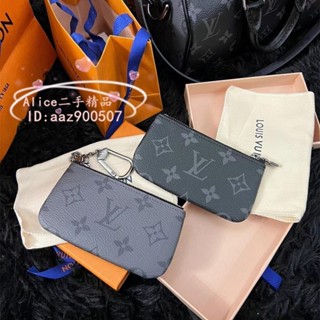 現貨二手 LV 路易威登 黑灰色老花 棋盤格 鑰匙包 零錢包 拉鏈錢包 N60155 N62658