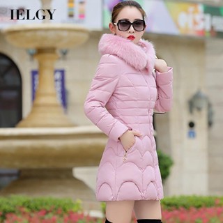 IELGY 新款女式韓版修身羽絨棉中長款女式夾克
