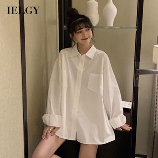 IELGY 白襯衫女內外穿寬鬆時尚秋季襯衫上衣女