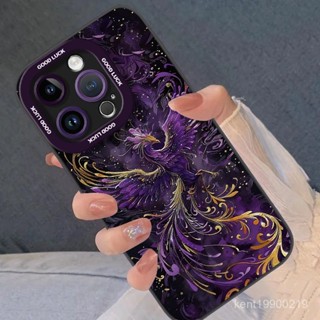 iPhone手機殼 蘋果保護殼 紫金鳳凰適用iPhone16ProMax手機殻蘋果14/15plus全包12女13/11