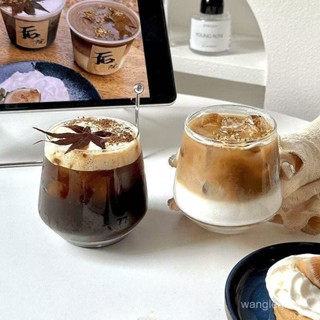 【臺灣出貨】ins網紅冰咖啡杯透明果汁玻璃杯冷飲杯網紅牛奶杯冰美式拿鐵杯