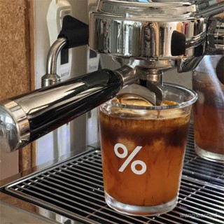 【臺灣出貨】ins風玻璃咖啡杯美式杯子百分號家用水杯牛奶杯小眾高階感飲料杯