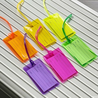 🌈【優秀の漫遊社】🌈吊牌 熒光登機行李牌PVC標簽吊牌旅行託運防丟失掛牌行李箱飛機牌掛件