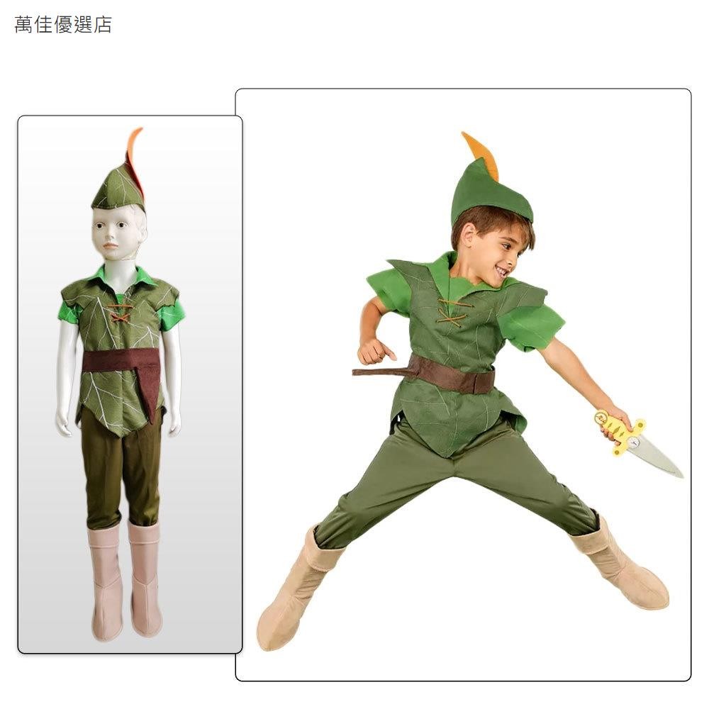 【熱賣COS】萬聖節兒童彼得潘cosplay變裝派對演出服 小男孩綠精靈小飛俠彼得潘表演衣服Peter Pan男童男寶寶