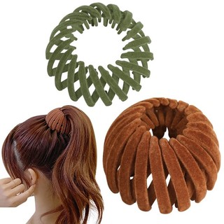Fashion Bun Velvet Hair Claw Horsetail Buckle Hair Clip Bird