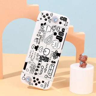 任天堂switch OLED保護殻NS續航分體式硬殻保護套 塗鴉