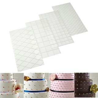 4pcs Cake Lattice Printing Mold DIY Plastic Transparent Text
