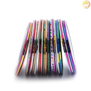 30 Rolls Mixed Colors Nail-Striping Art Tape Line Sticker DI