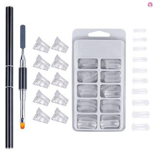 Nail Extension Set 100pcs Crystal Fake Nails 10pcs Extension