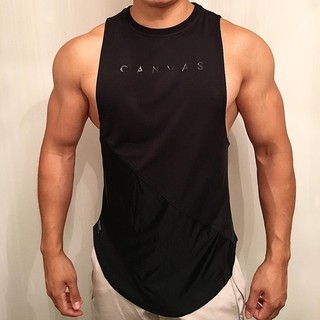 Men's Fitness Sports Vest Gym Stretch Quick-Drying Vest Spli