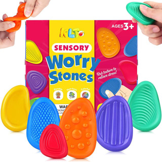 Fidget Toys Adults Sensory Silicone Stone 6 Pack Textured fo