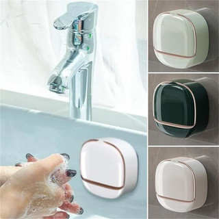 Bathroom Soap Box Wall Mounted ABS Soap Box with Lid Waterpr