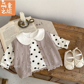 春秋季新款兒童針織背心 馬甲洋氣甜美無袖小外套外搭 童裝上衣P1