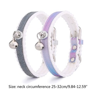 Gradient Diamond Bell Pet Collar Dog Collar for Dogs Easy We