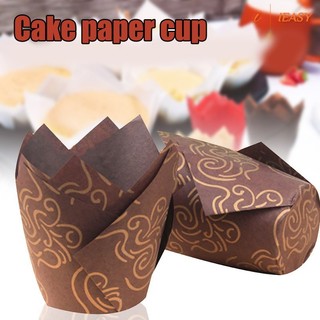 50pcs Tulip Baking Paper Cups Cupcake Muffin Liners Wrappers