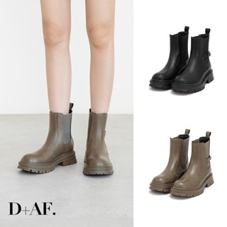 D+AF 短靴 靴子 切爾西 [百搭氣場小釦環切爾西短靴] 2色 35-43號 大尺碼