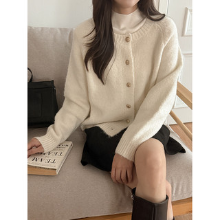 Codibook｜韓國 09WOMEN 優雅毛絨質感金屬釦長版針織外套［預購］針織外套 女裝