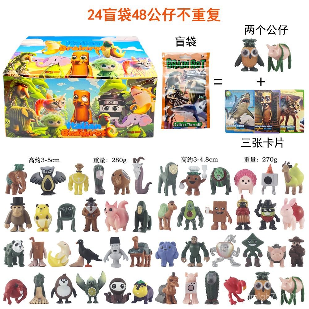 【臺灣-出貨】山海經玩具 新款ai山海經肌肉版手辦大全套通通通木棍人肌肉水果篇公仔擺件 IQ25