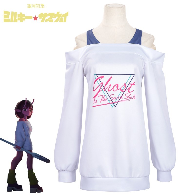 特價 加急出貨🚀銀河特急cos服銀河地鐵千春一字肩假兩件二次元cosplay服表演服 角色扮演