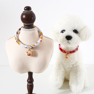 Japanese style adjustable pet cat dog collar necklace copper