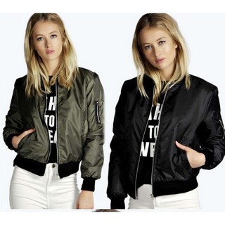 Jacket Zip Up Bomber Biker Jacket Padded Fashion Womens