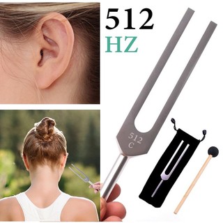 Aluminum Alloy Tuning Fork 512C 512HZ Tuner with Mallet Set
