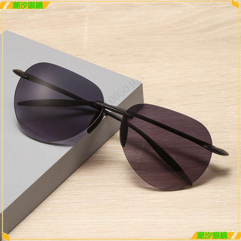 👓老花太陽眼鏡👓切邊無框蛤蟆款老花老花眼鏡 看遠看近老花眼鏡 時尚無框老花眼鏡 閱讀鏡 老花眼鏡 老花鏡 眼鏡