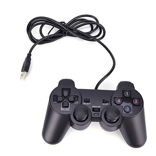 Black USB Dual Shock PC Computer Wired Gamepad Game Controll
