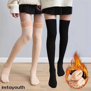 Winter Women Stockings Solid Thickened Over The Knee Socks F
