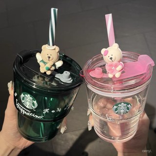 🍉臺灣出貨🍉星巴克杯子玻璃杯隨享吸管高顔值水杯咖啡杯夏天冷飲牛奶女生櫻花 IVSD