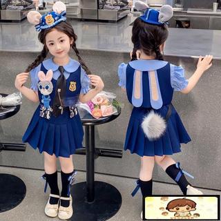 女童朱迪警官cosplay服裝 兒童學院風jk制服 蘿莉塔公主裙 兔子警官裝