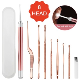 8Pcs/set LED Baby Ear Cleaner Spoon / LED Ear Wax Pickers