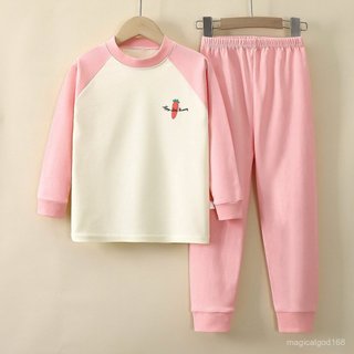 【台灣出貨】兒童睡衣 兒童打底衫 內衣套裝 純棉睡衣 女童家居服 男童睡衣 保暖睡衣 秋衣秋褲兩件套 韓國居家服 睡衣女
