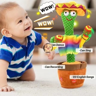 Rechargeable Cactus Dance and Talking Recording Toy Kids Gif