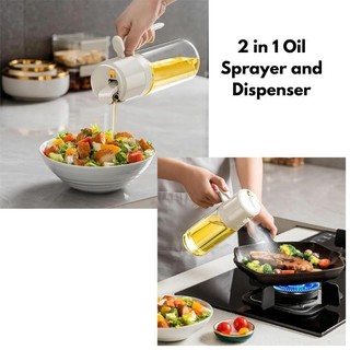 2 in 1 Oil Sprayer and Dispenser, 600ml Olive Oil Dispenser