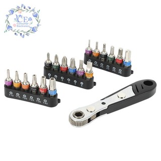 19Pc 1/4 Ratchet Wrench Screwdriver Set Small Fly Screwdrive