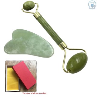Jade Roller & Gua Sha Scraping Massage Tool with Protective