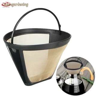 Reusable Coffee Filter Gold Tone Permanent Cone Filter Mesh