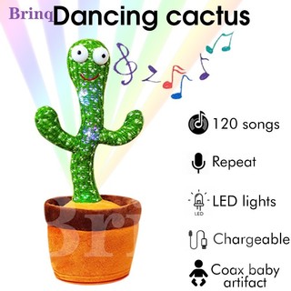 ✅#Dancing cactus toy recording talking rechargable plush toy