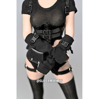 1/6女兵人包膠素體機能風揹帶袖套漆皮暗黑12寸可動人偶tbleague