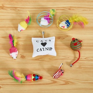 10/14PCS Pet Toys Set Cats and Dogs Toys Natural Sisal Mini