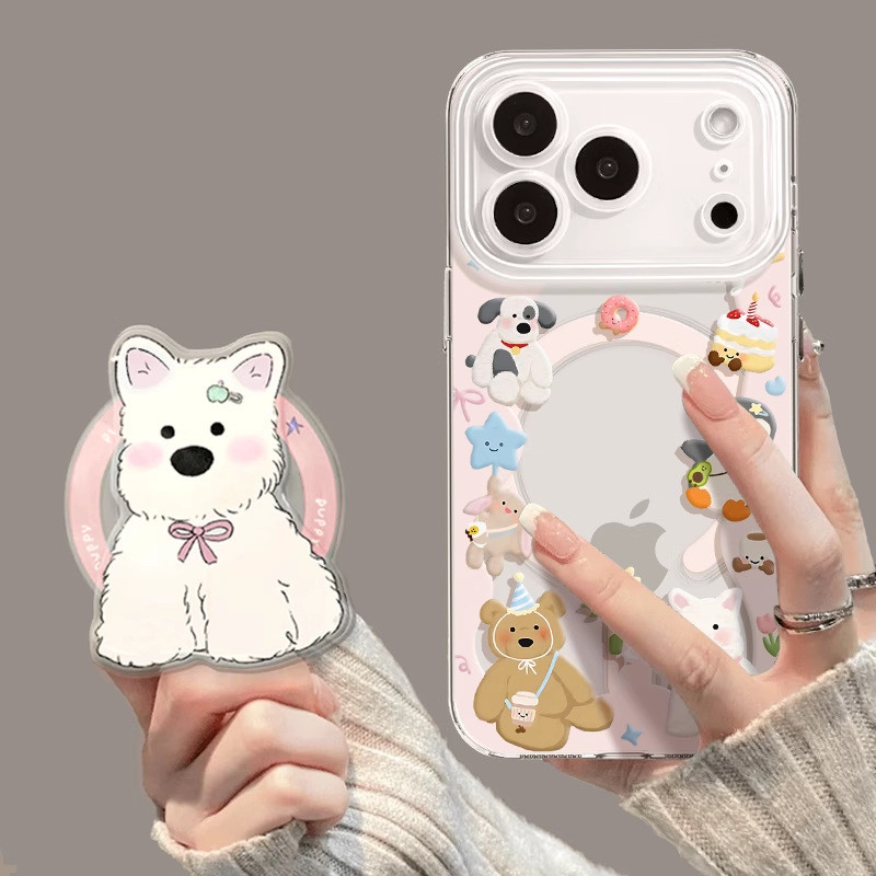 ZEYOU精選🥇17保護殼 質感殼 童趣公仔蘋果iphone17promax手機殻17pro氣囊支架17透明磁吸外殻