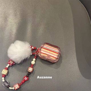 新款耳機保護套✨半透撞色條紋適用於airpodspro1代2代3代4代藍牙耳機殼保護套