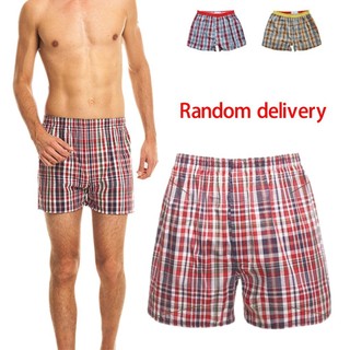 Mens Beach Plaid Cotton Shorts Boxer Underwear Pants(colour