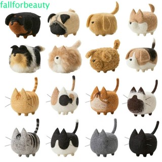 Cute Needle Felting Kit DIY Craft Faceless Dog Tiger Cat Woo
