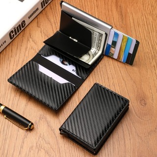 New Men Credit Card Holder Wallet Men Rfid Smart Meral Thin